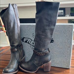 Freebird by Steven Distressed Black Leather Boots Holland
